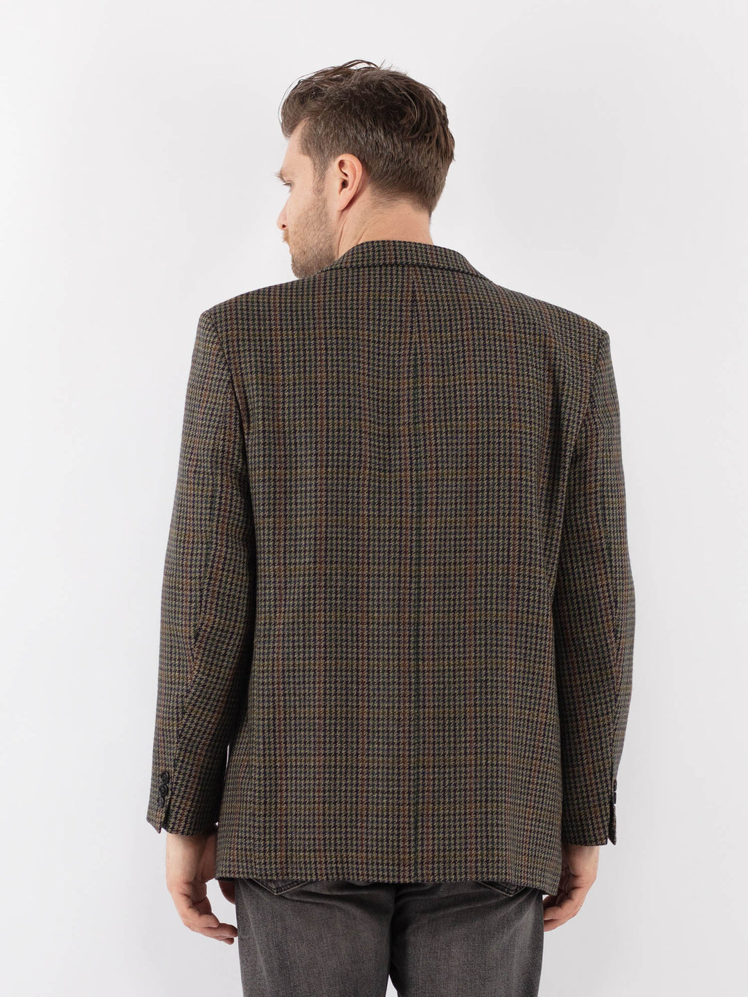 Vintage 70's Men Wool Blazer Jacket in MultiZ1025