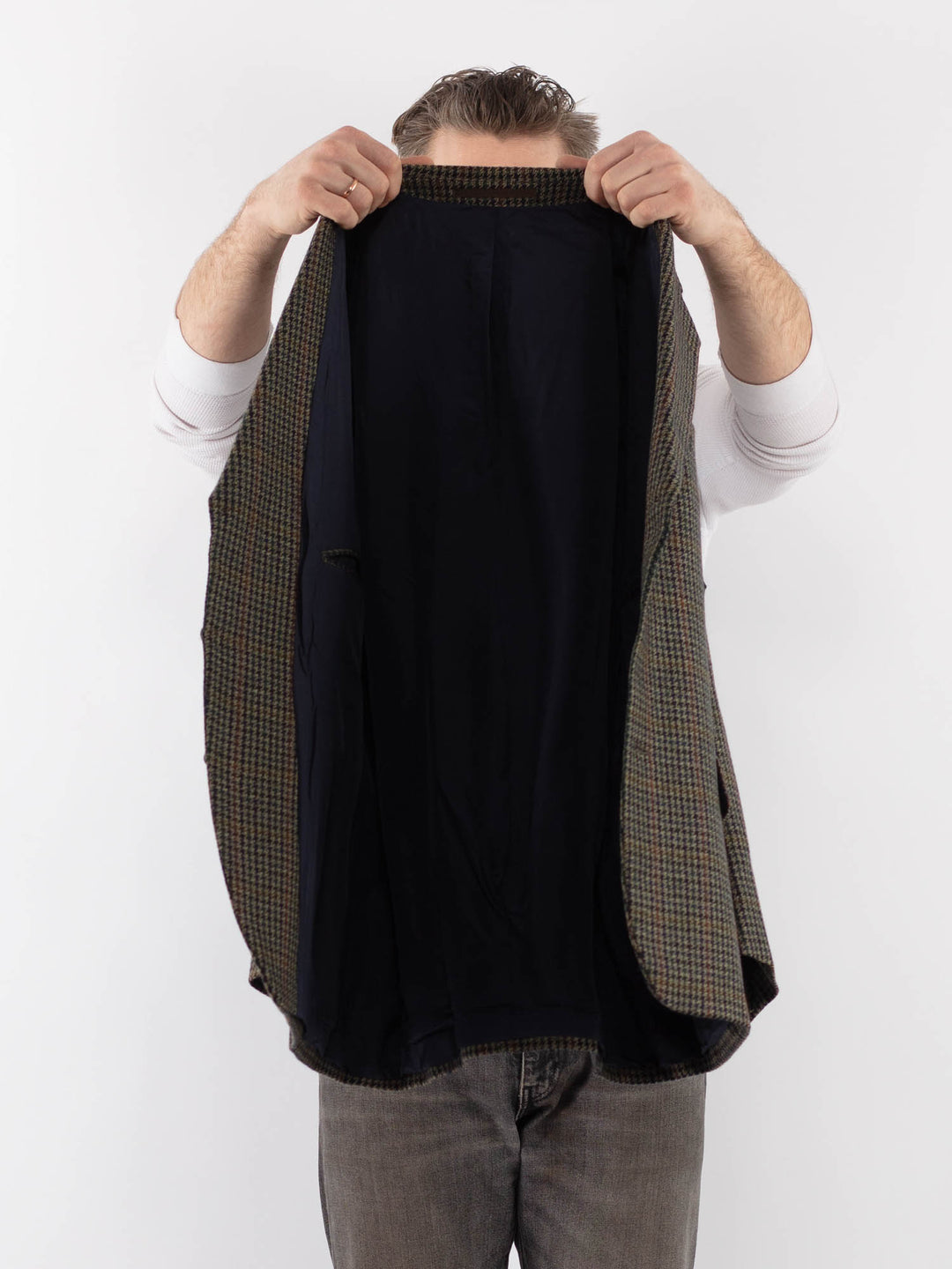 Vintage 70's Men Wool Blazer Jacket in MultiZ1025