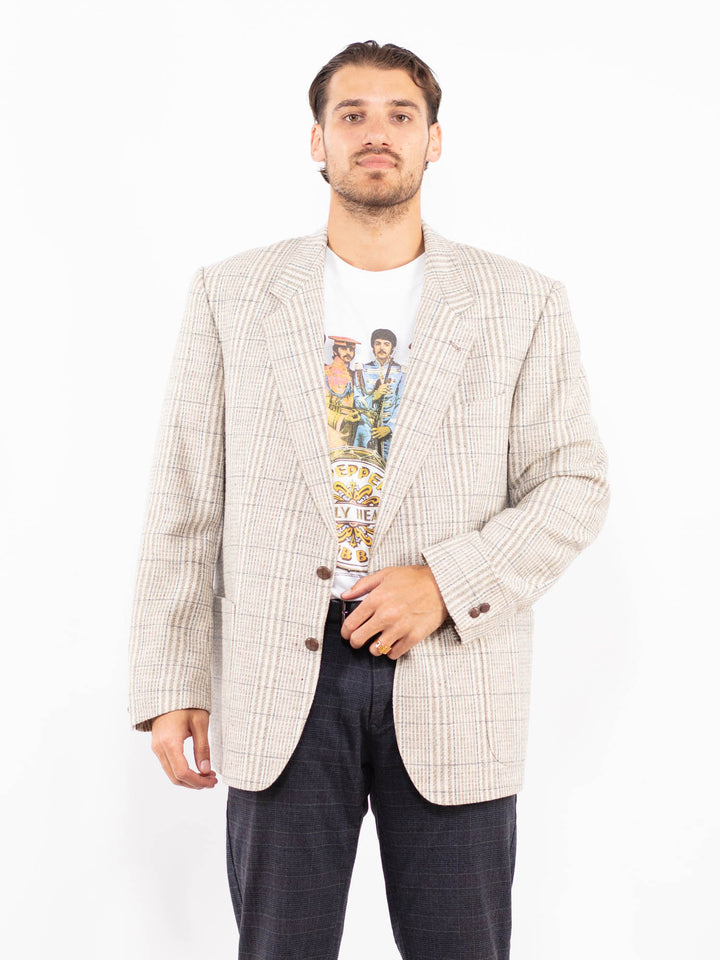 Vintage 70's Men Wool Blazer in BeigeZ2209