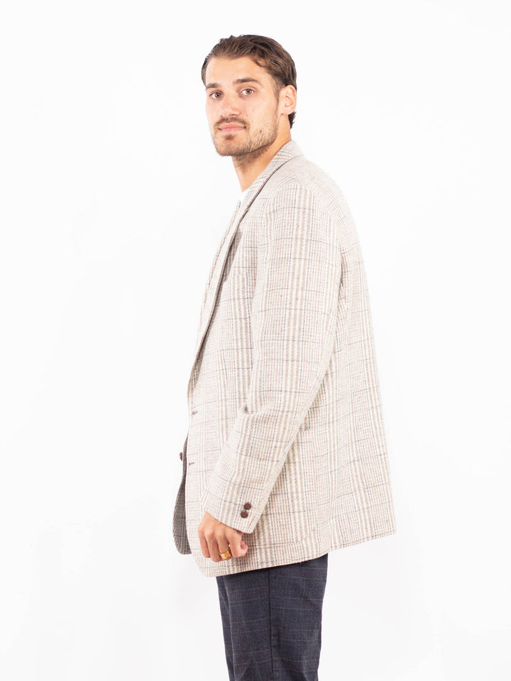Vintage 70's Men Wool Blazer in BeigeZ2209