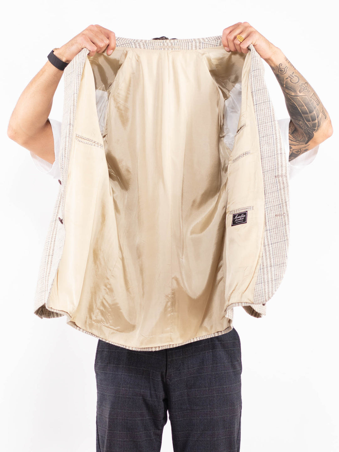 Vintage 70's Men Wool Blazer in BeigeZ2209