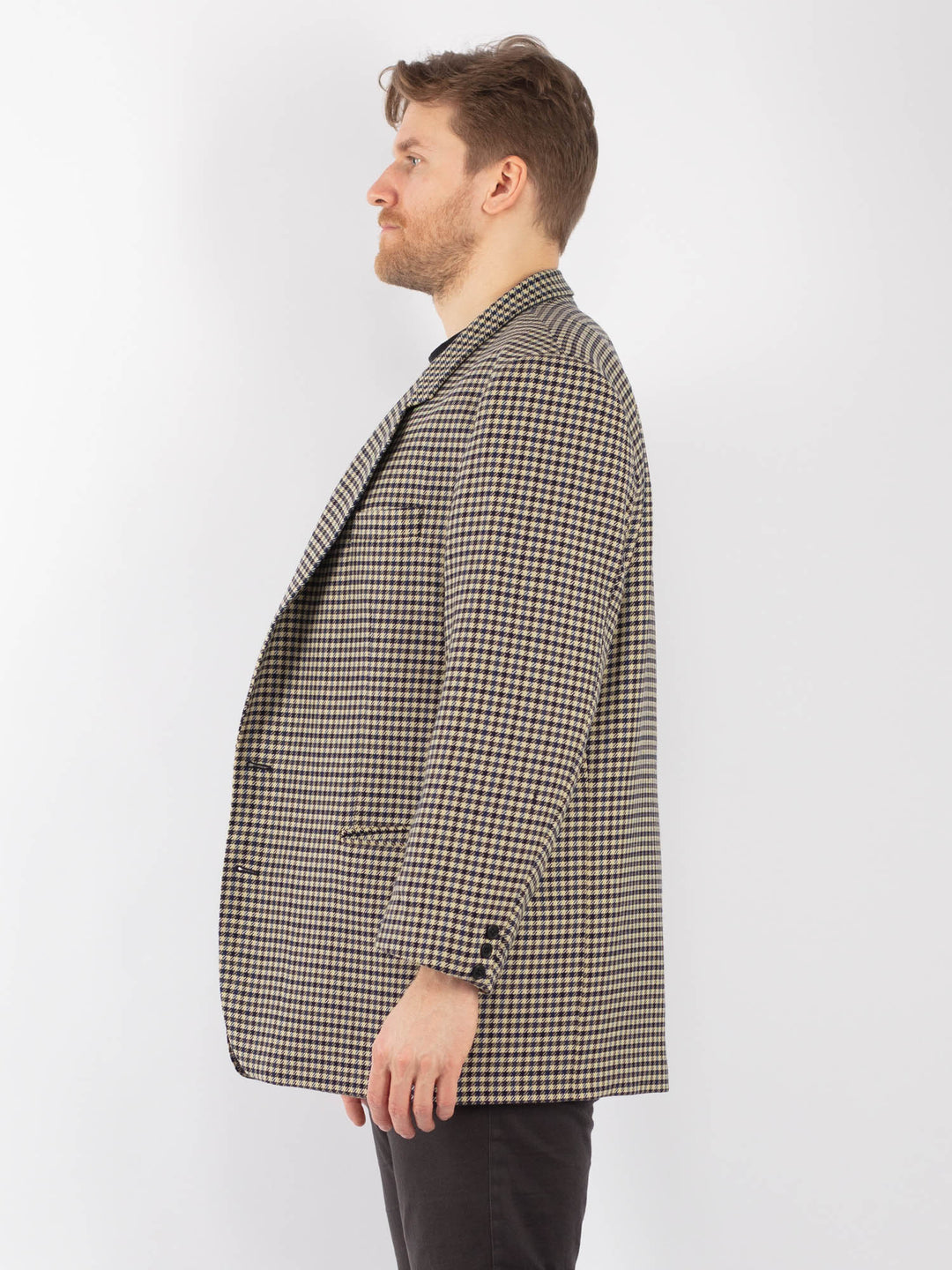 Vintage 70's Men Wool Blazer Jacket in BeigeZ1300