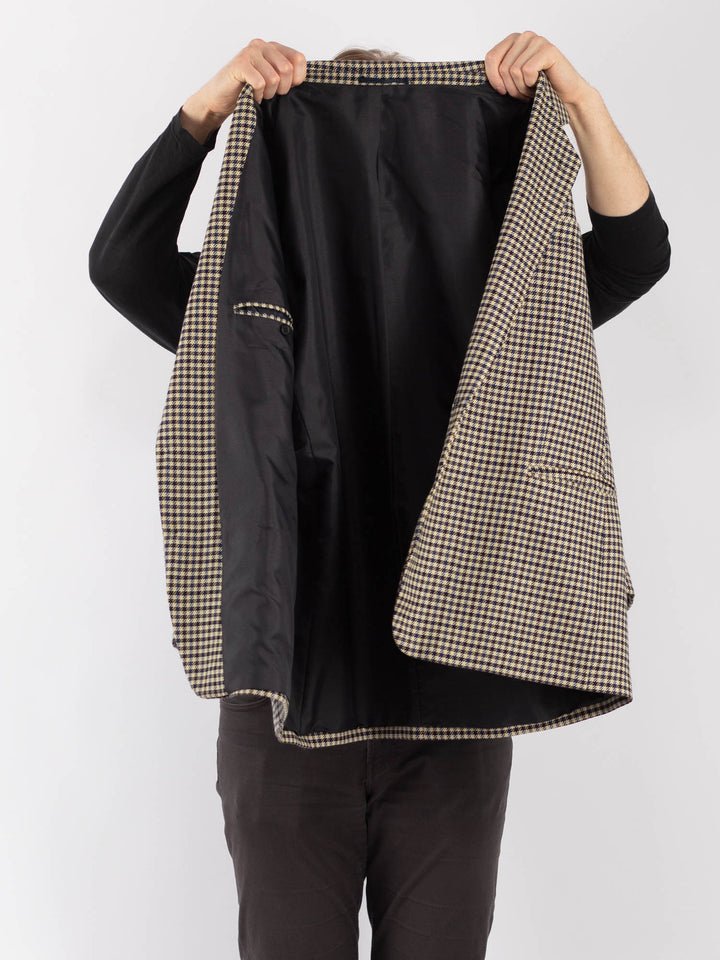 Vintage 70's Men Wool Blazer Jacket in BeigeZ1300