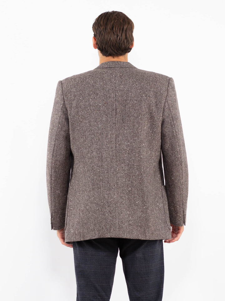 Vintage 70's Men Wool Blazer Jacket in BrownZ2212