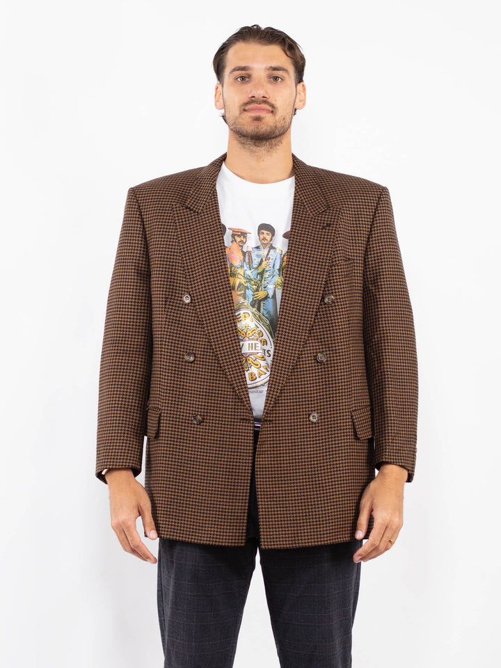 Vintage 70's Men Wool Blazer in BrownZ2213