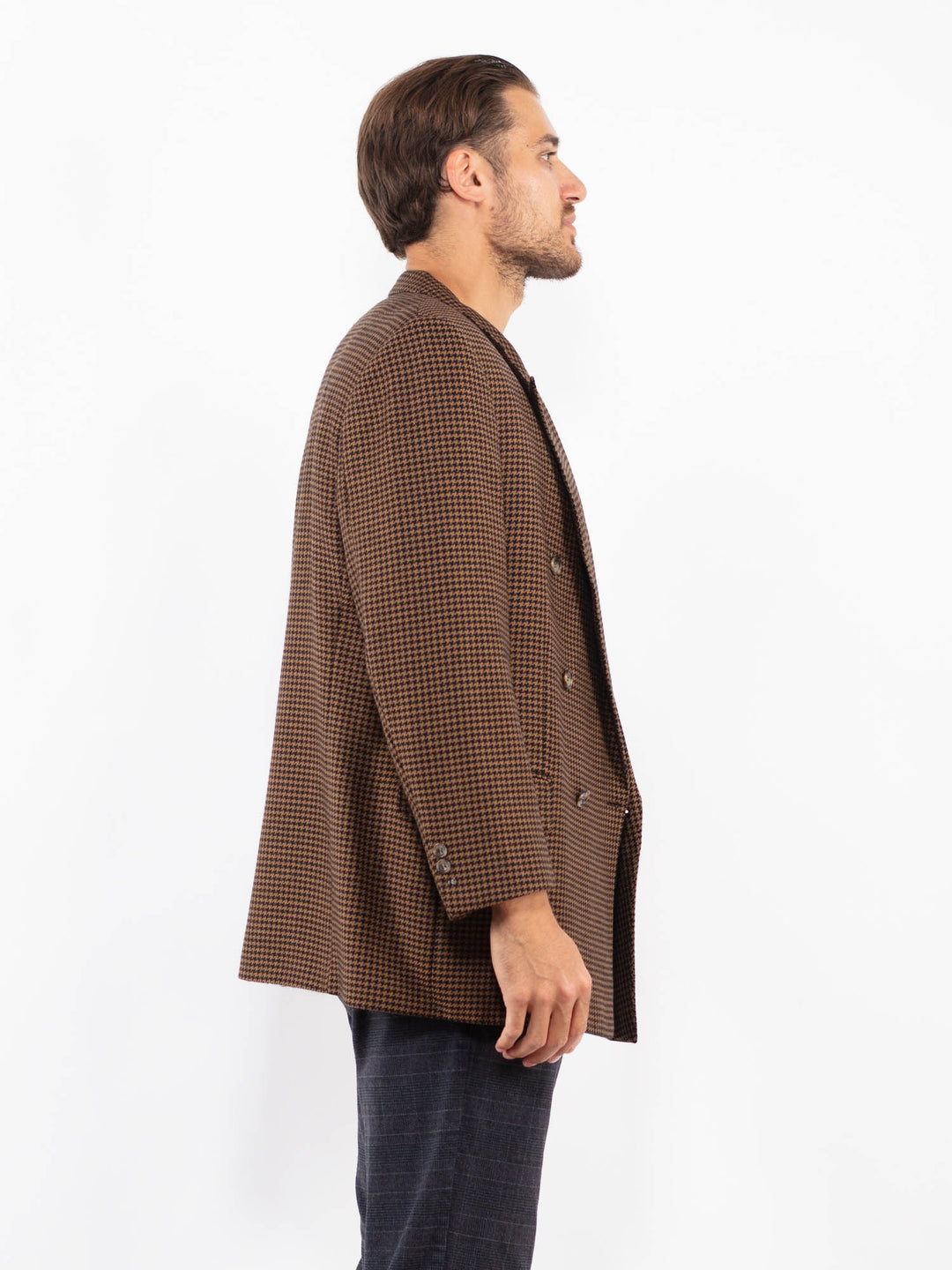 Vintage 70's Men Wool Blazer in BrownZ2213