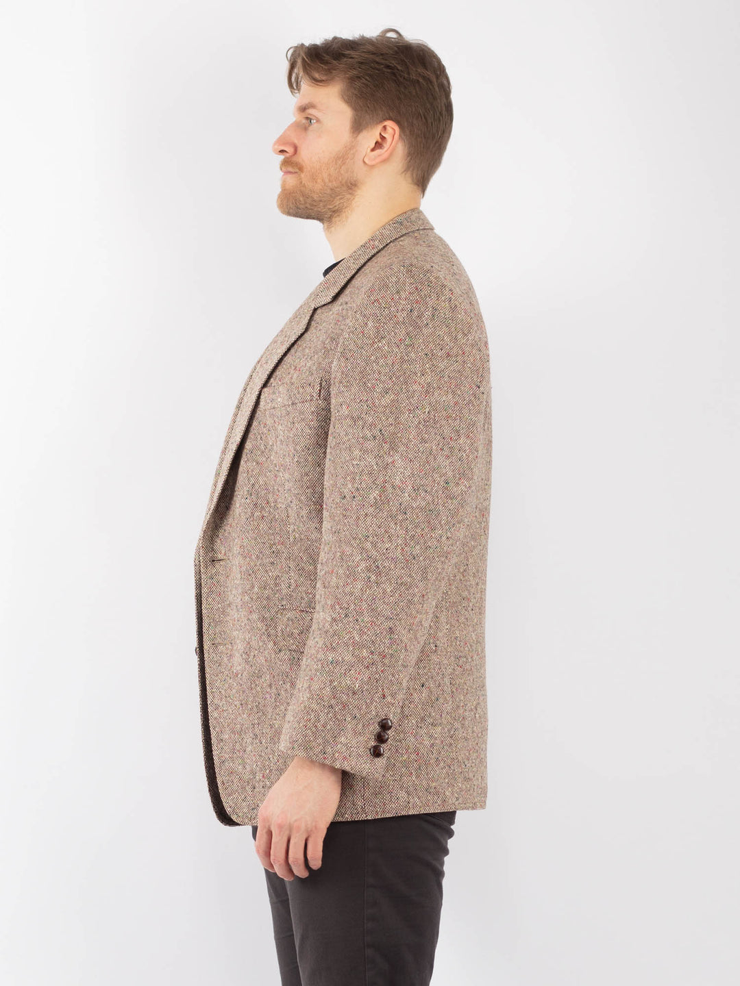 Vintage 70's Men Wool Blazer Jacket in BeigeZ1304