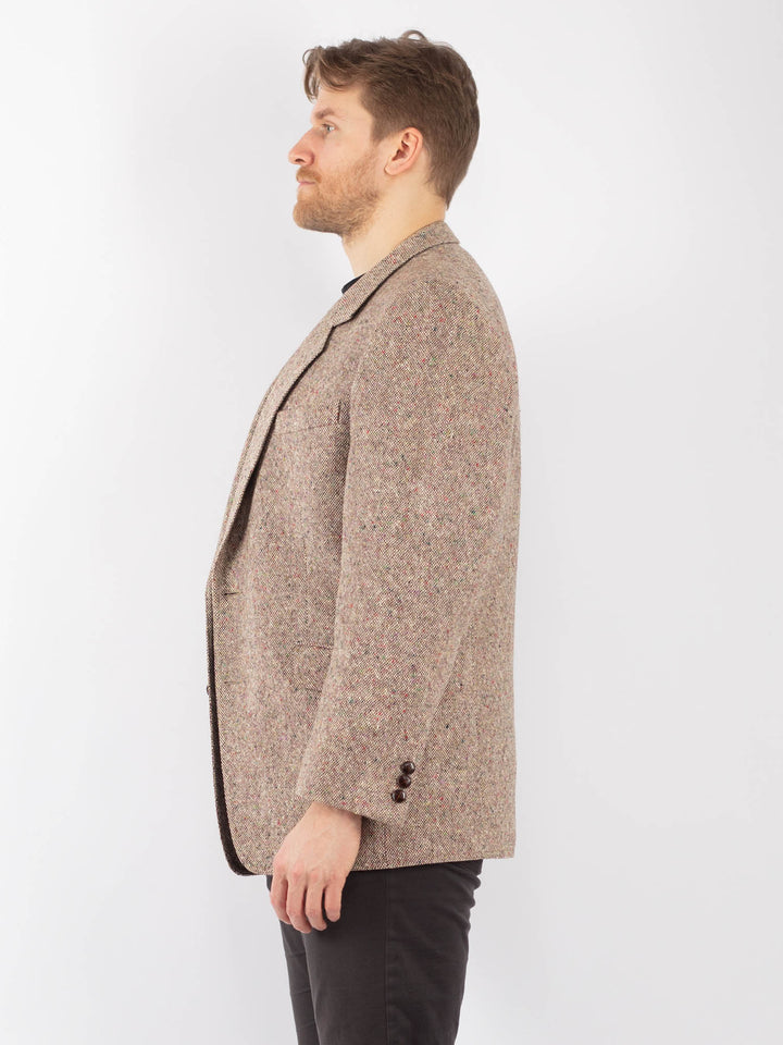 Vintage 70's Men Wool Blazer Jacket in BeigeZ1304