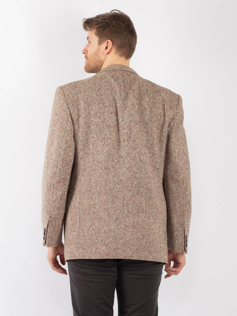 Vintage 70's Men Wool Blazer Jacket in BeigeZ1304