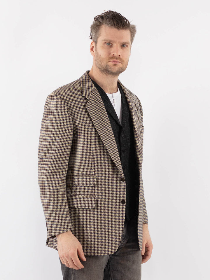 Vintage 70's Men Wool Blazer Jacket in BeigeZ0135