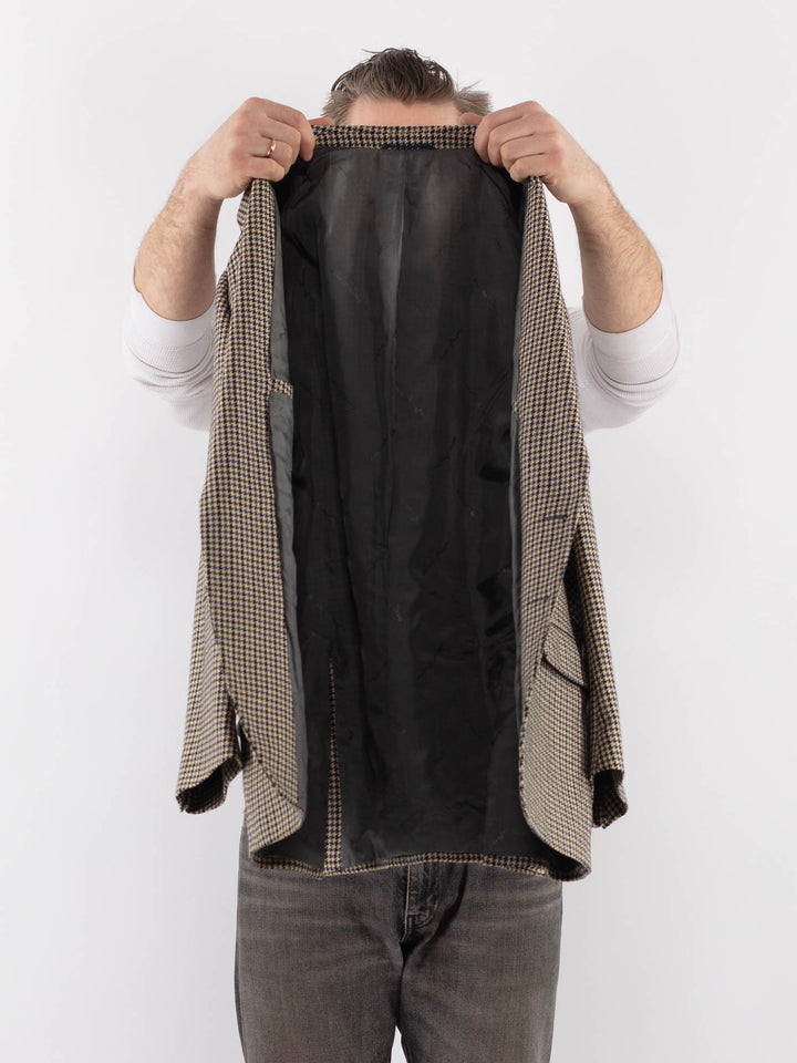 Vintage 70's Men Wool Blazer Jacket in BeigeZ0135