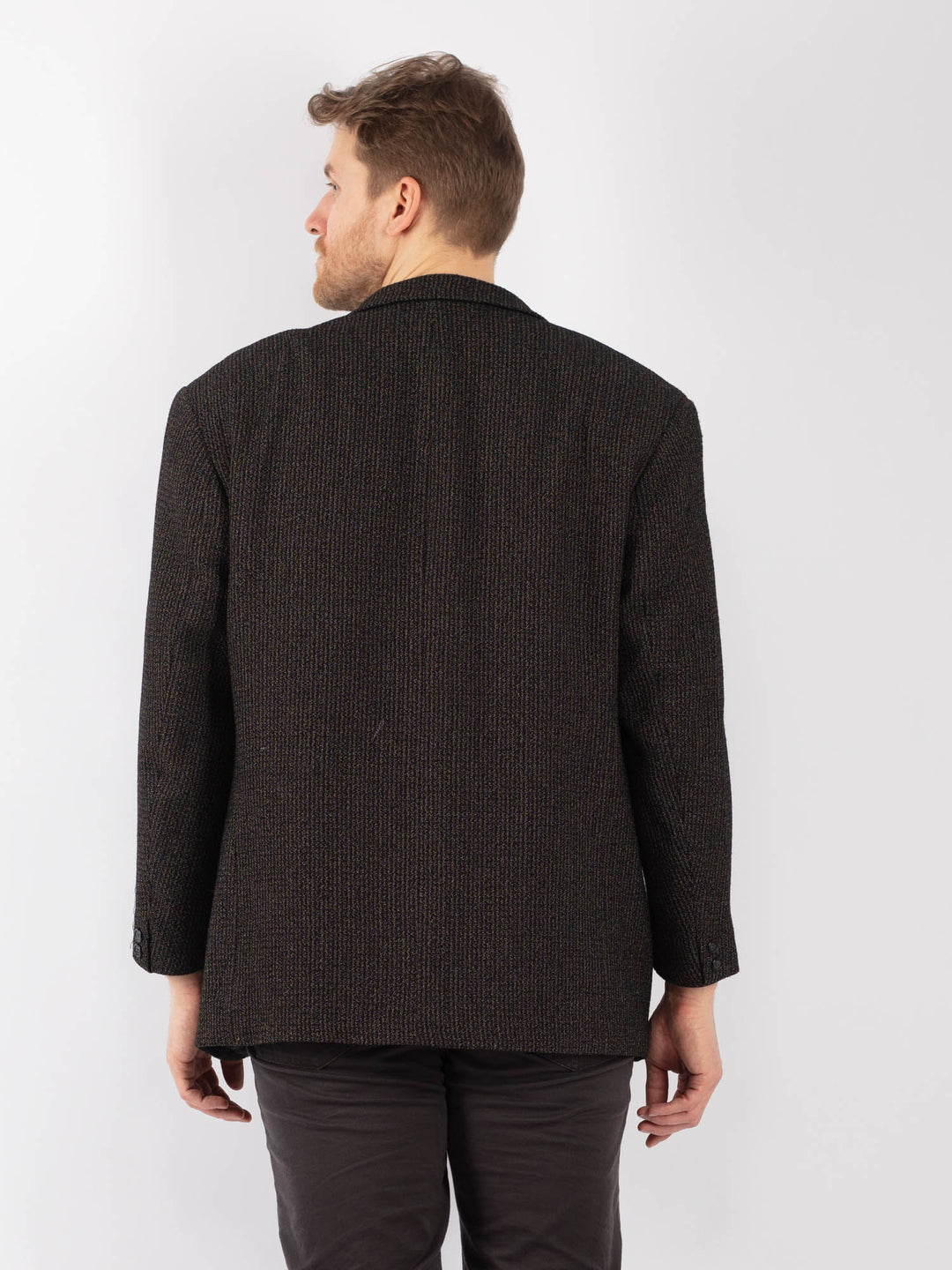 Vintage 70's Men Wool Blazer Jacket in GrayZ1308