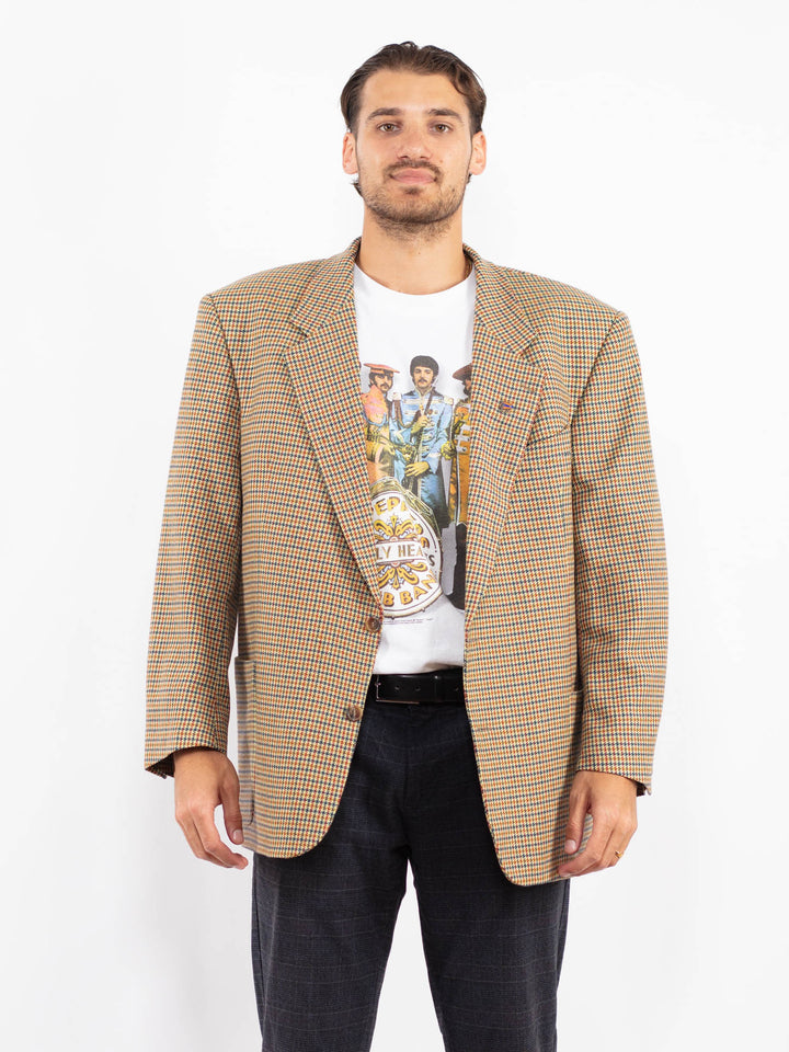 Vintage 70's Men Wool Blend Blazer Jacket in MultiZ2223