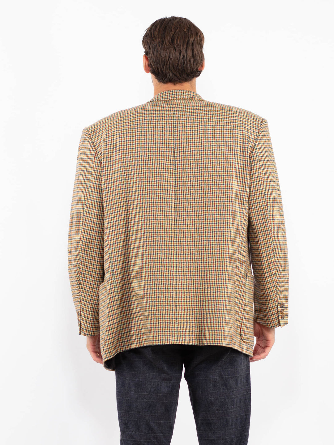 Vintage 70's Men Wool Blend Blazer Jacket in MultiZ2223