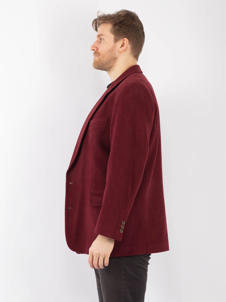 Vintage 70's Men Wool Blazer Jacket in RedZ1312