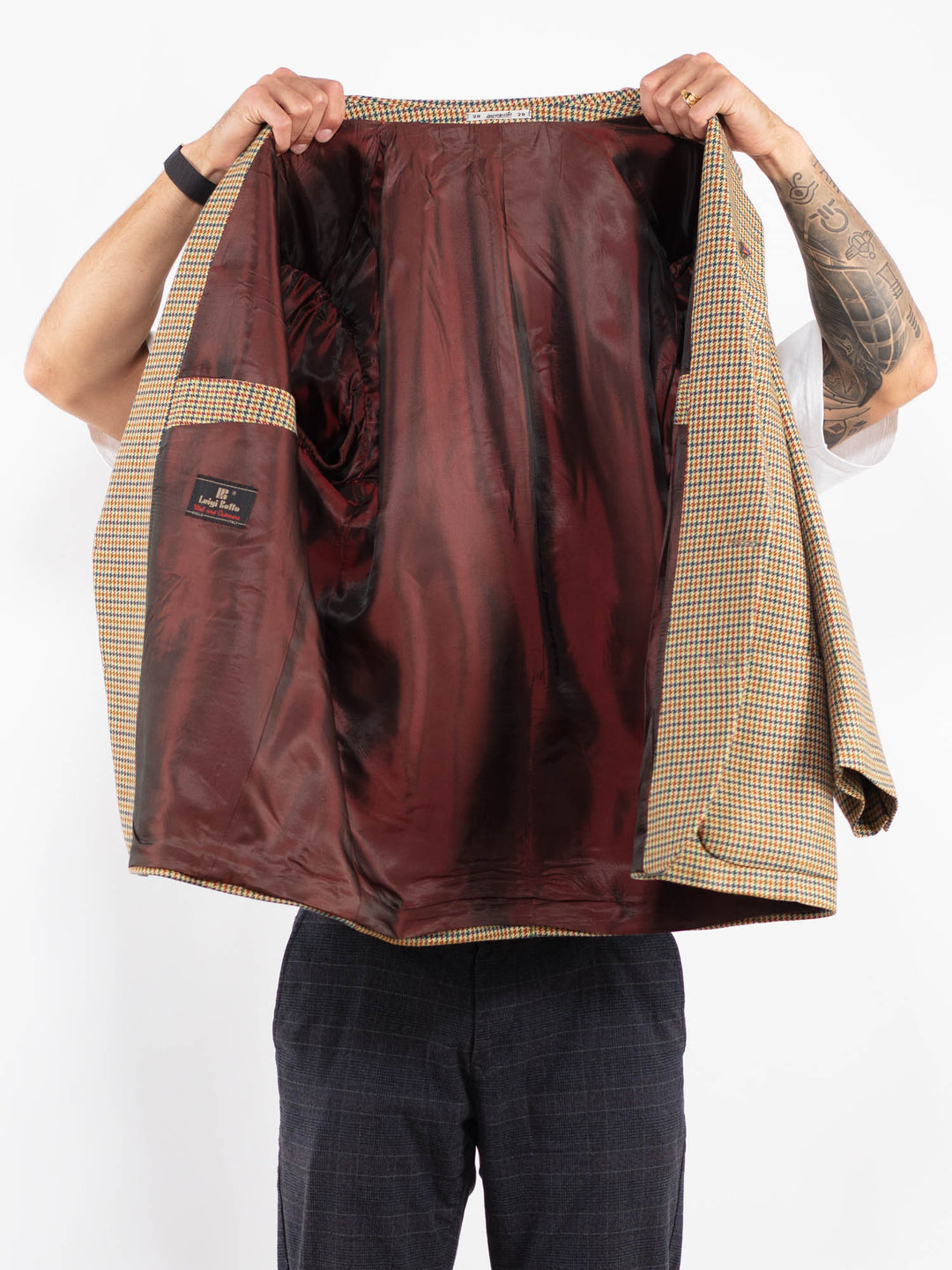 Vintage 70's Men Wool Blend Blazer Jacket in MultiZ2223