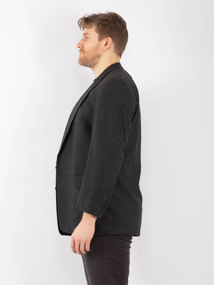 Vintage 70's Men Wool Blazer Jacket in GrayZ1317