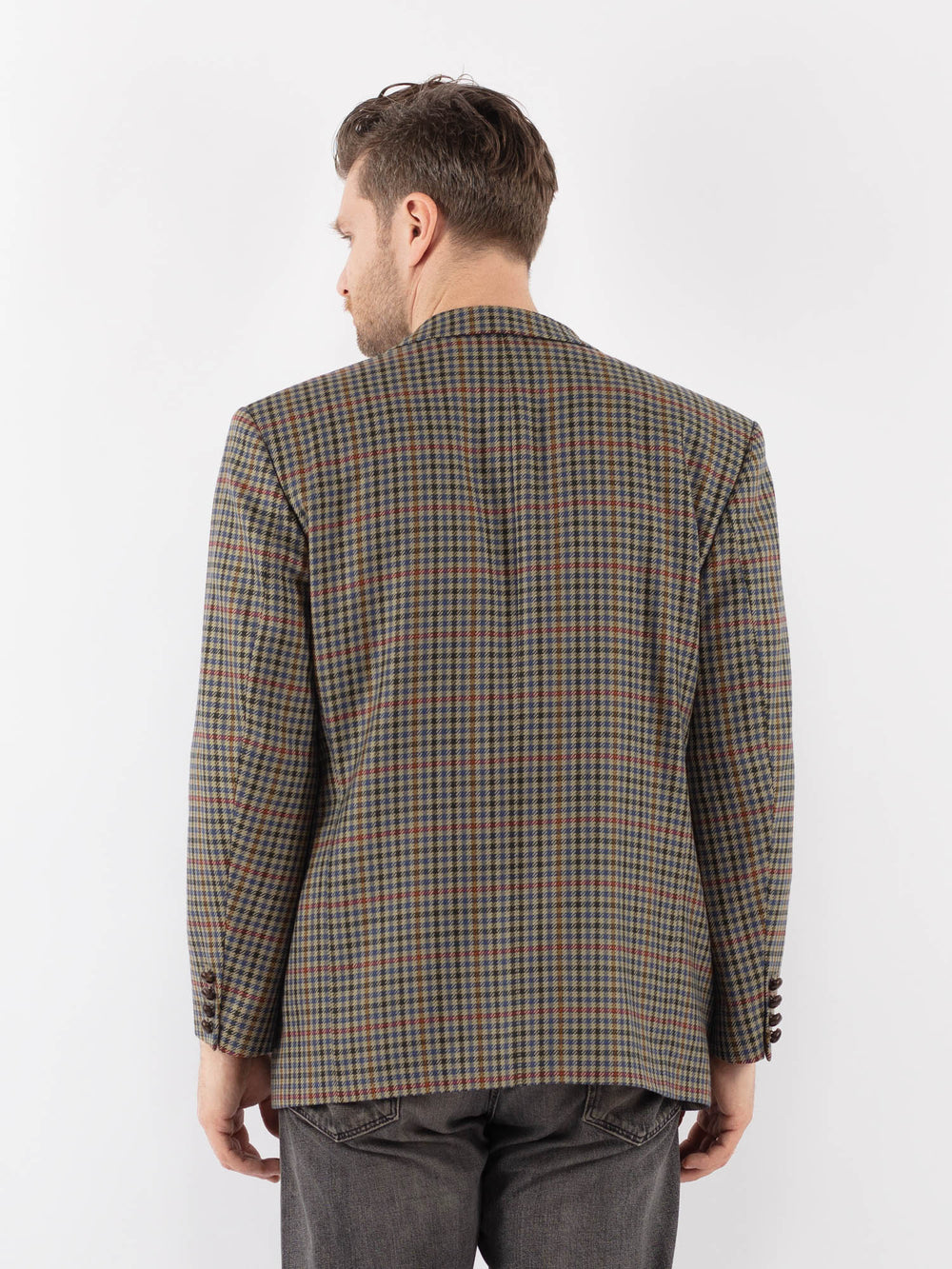 Vintage 70's Men Wool Blazer Jacket in MultiZ1048