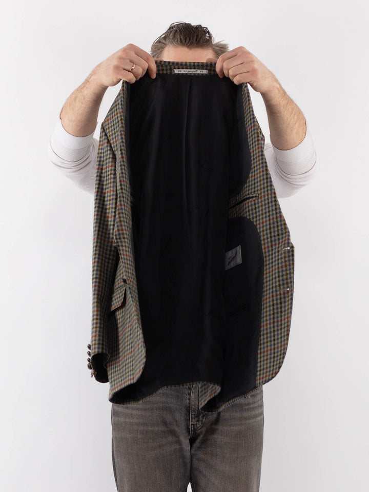 Vintage 70's Men Wool Blazer Jacket in MultiZ1048