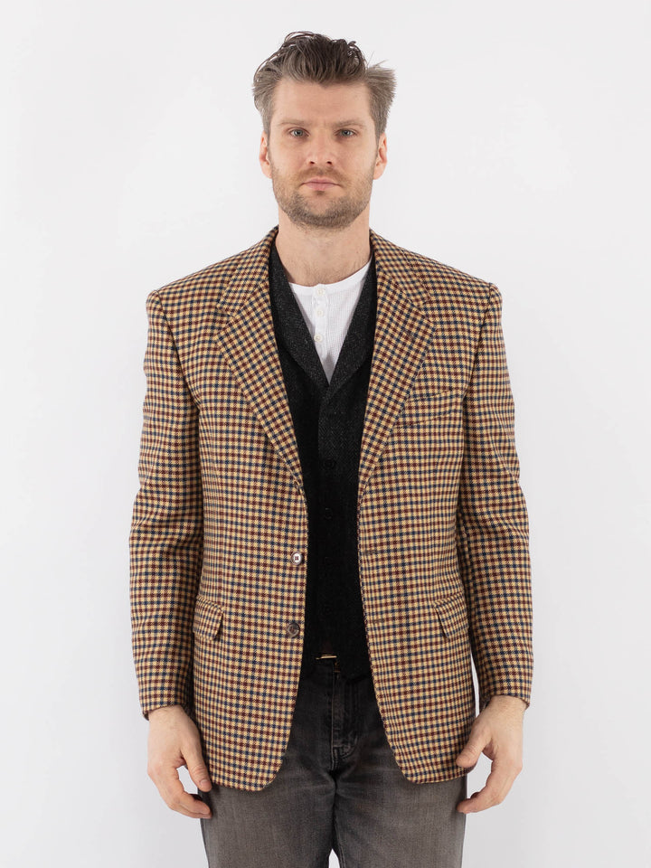 Vintage 70's Men Wool Blazer Jacket in MultiZ1050