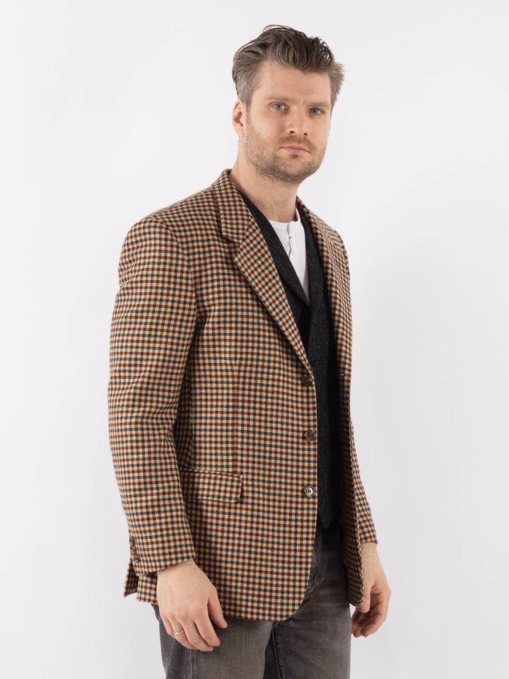 Vintage 70's Men Wool Blazer Jacket in MultiZ1050