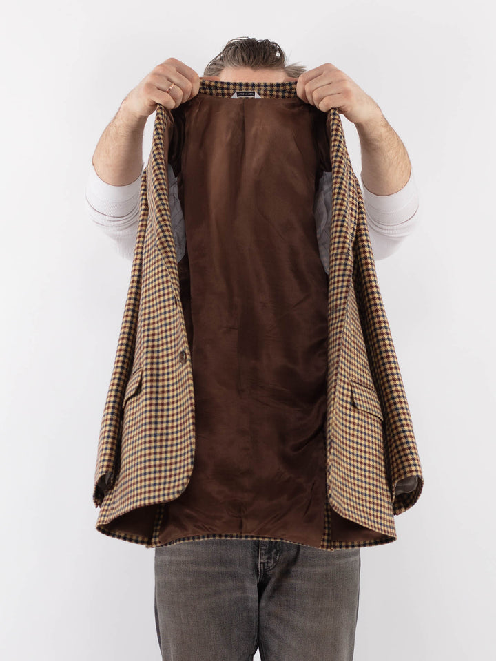 Vintage 70's Men Wool Blazer Jacket in MultiZ1050