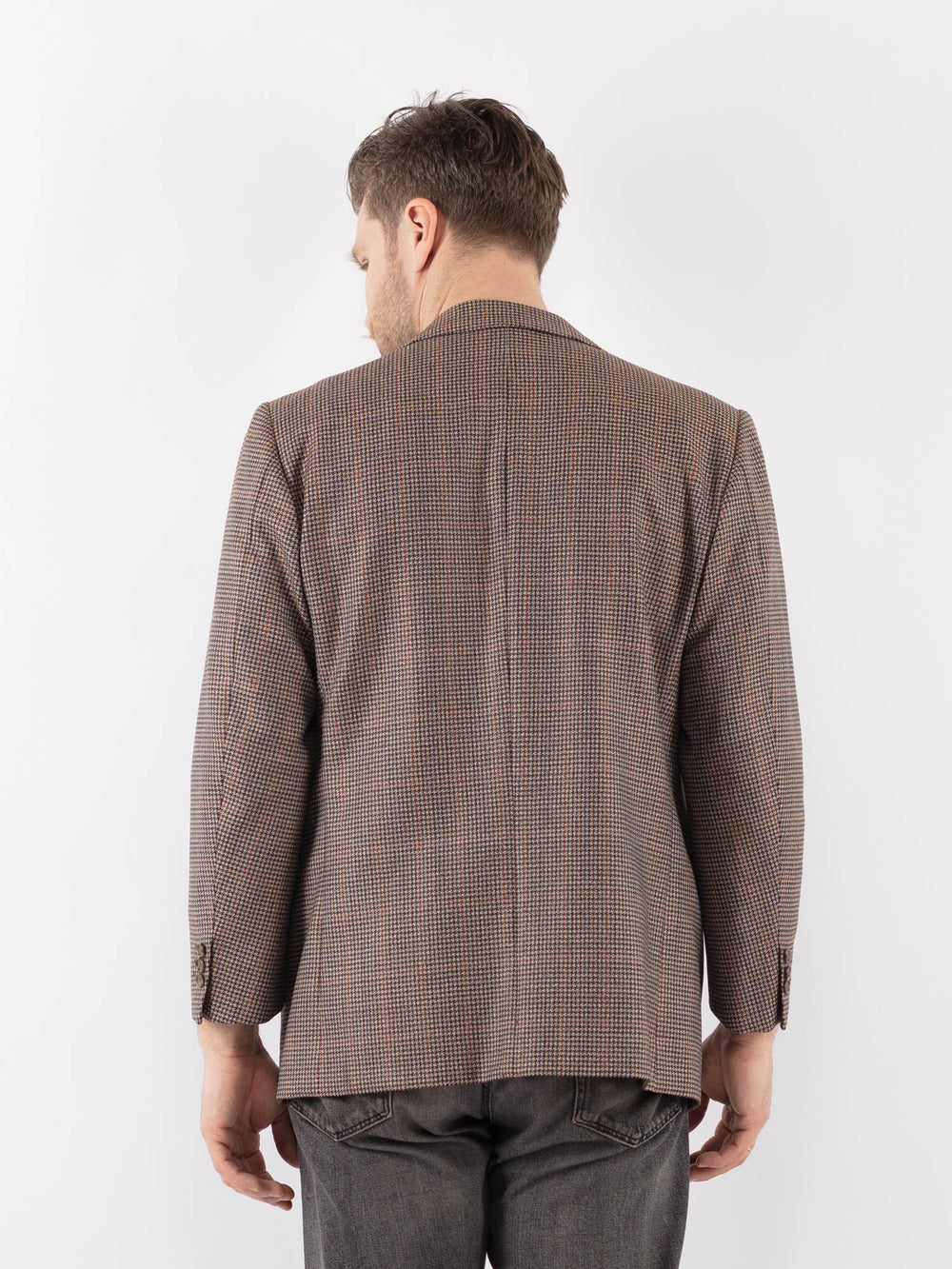 Vintage 70's Men Wool Blazer Jacket in BrownZ1051