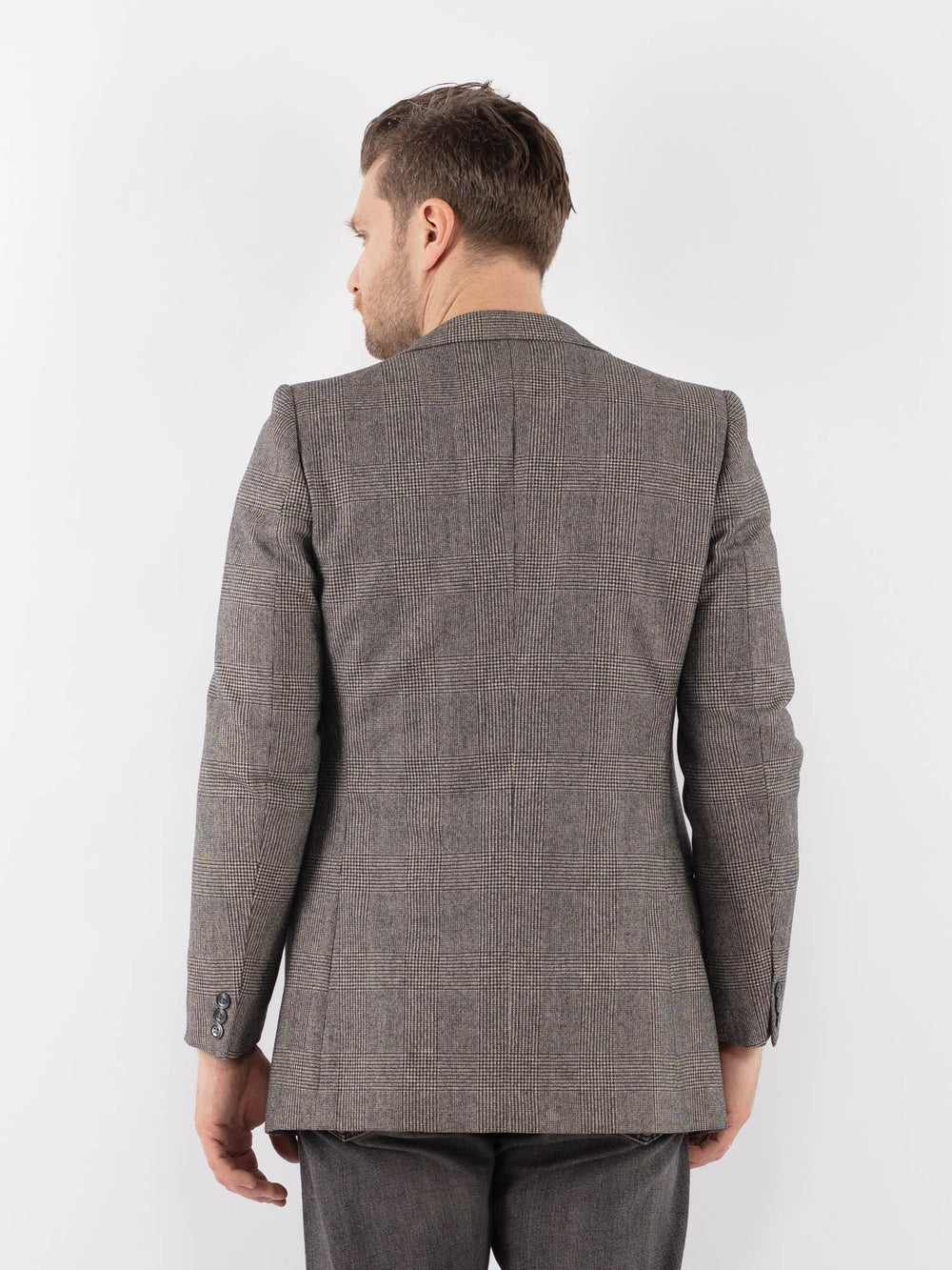 Vintage 70's Men Wool Blazer Jacket in GrayZ1052
