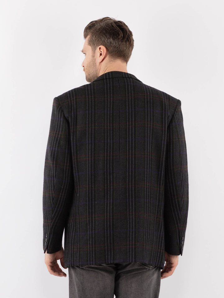 Vintage 70's Men Wool Blazer Jacket in MultiZ1056