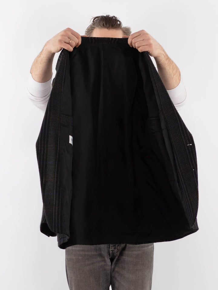 Vintage 70's Men Wool Blazer Jacket in MultiZ1056