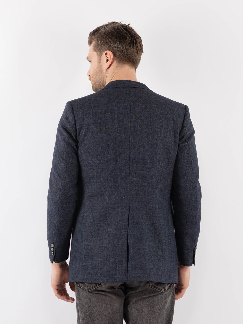 Vintage 70's Men Wool Blazer Jacket in BlueZ1067