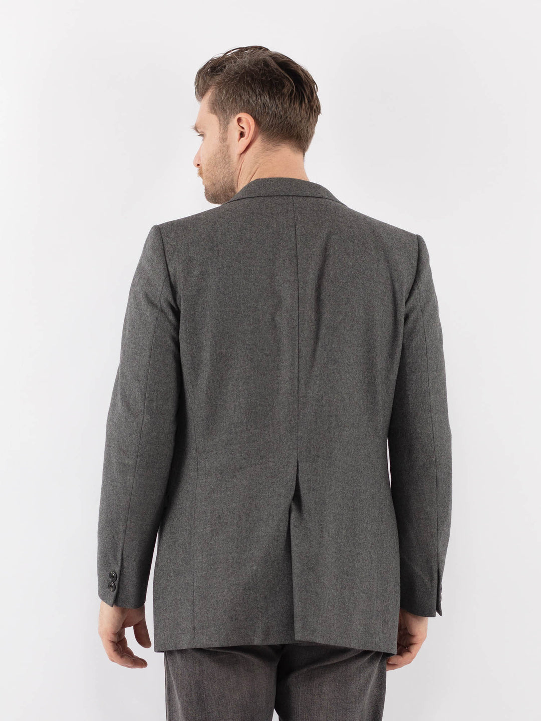 Vintage 70's Men Wool Blazer Jacket in GrayZ1073