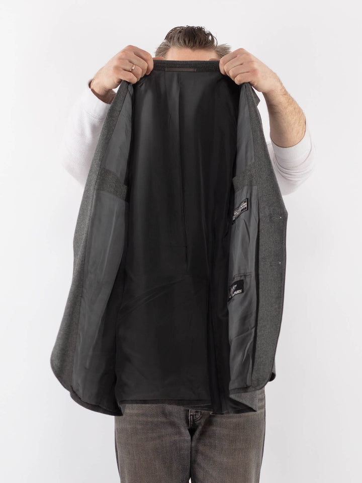 Vintage 70's Men Wool Blazer Jacket in GrayZ1073