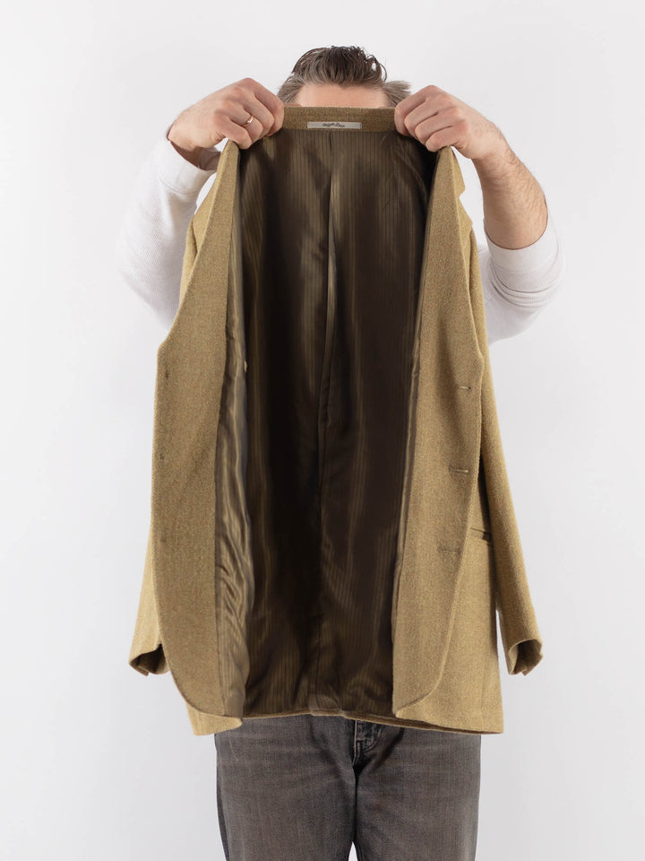 Vintage 70's Men Wool Blazer Jacket in BeigeZ1075