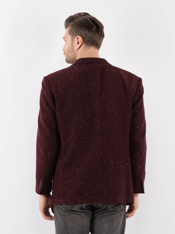 Vintage 70's Men Wool Blazer Jacket in RedZ1078