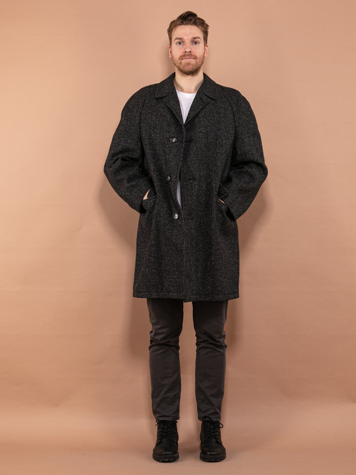 Vintage 70's Men Wool Coat in Gray - NorthernGrip