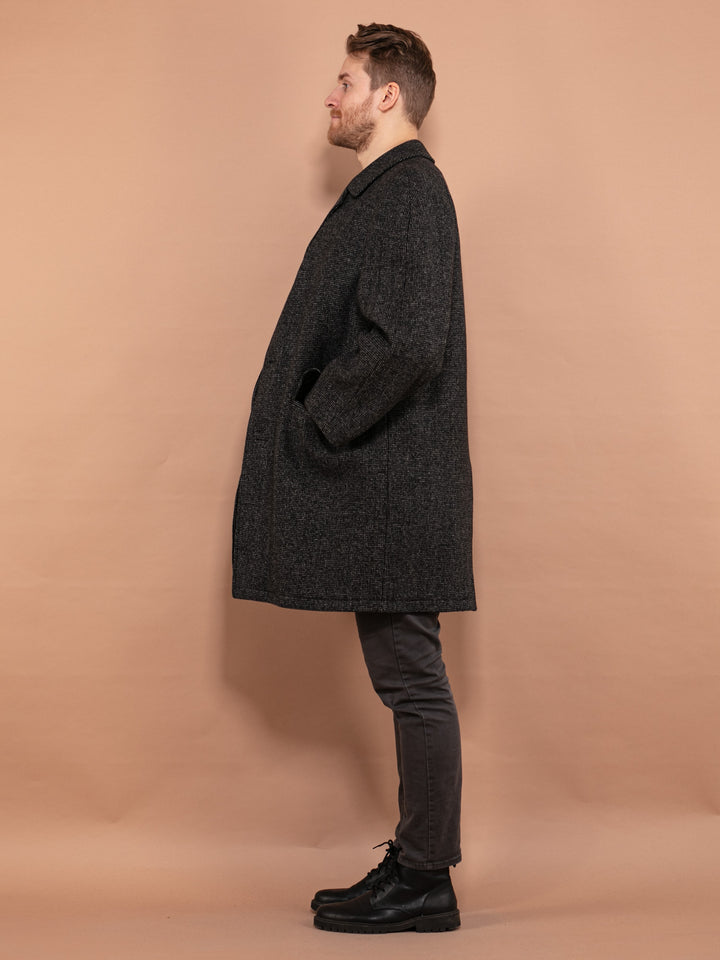 Vintage 70's Men Wool Coat in Gray - NorthernGrip