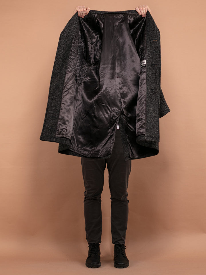 Vintage 70's Men Wool Coat in Gray - NorthernGrip