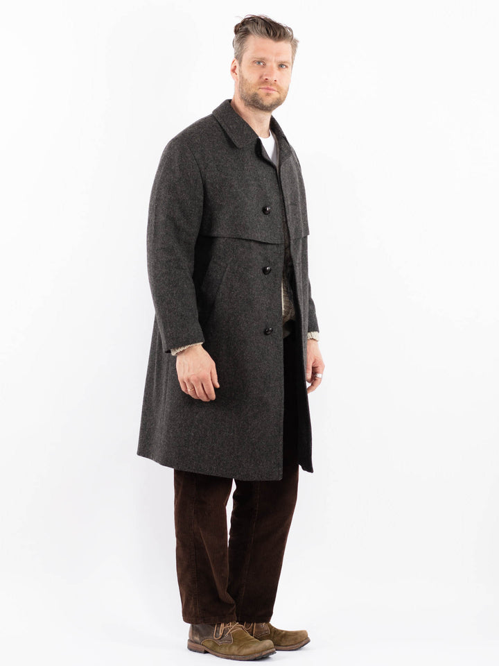 Vintage 70's Men Wool Coat in GrayZ1596