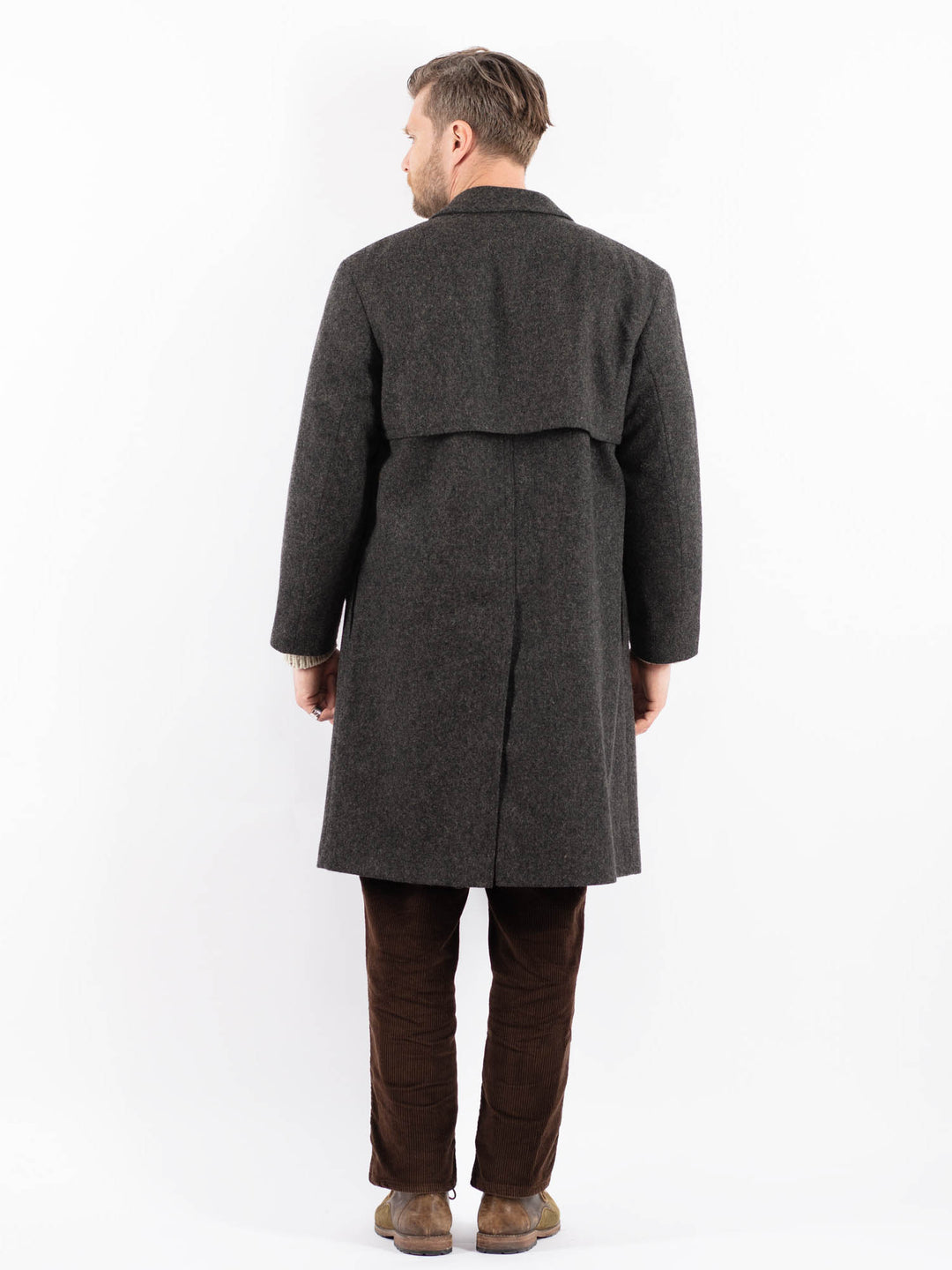 Vintage 70's Men Wool Coat in GrayZ1596