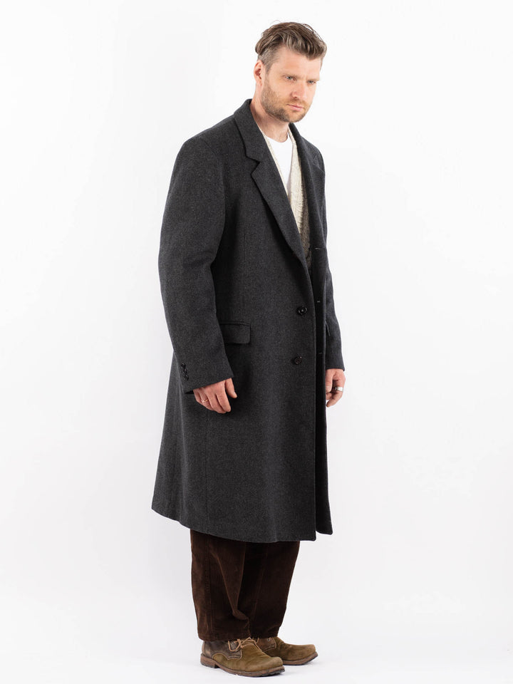 Vintage 70's Men Wool Coat in GrayZ1631