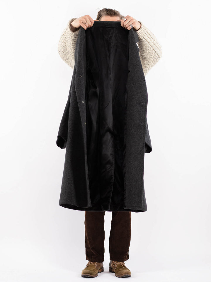 Vintage 70's Men Wool Coat in GrayZ1631
