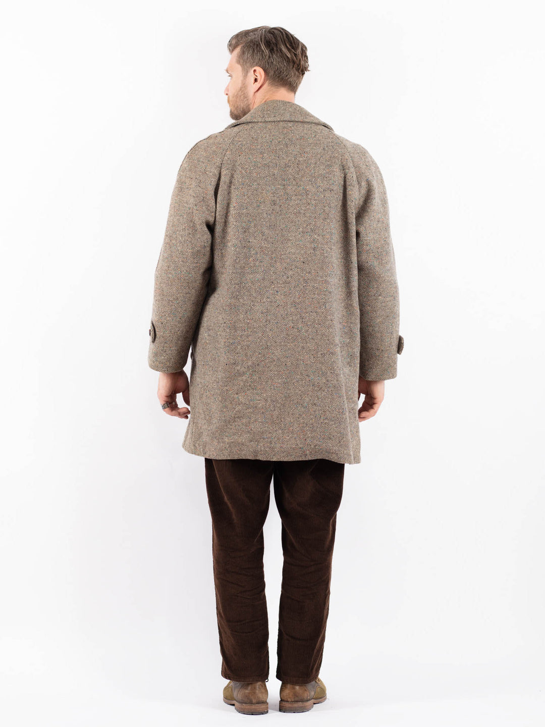 Vintage 70's Men Wool Coat in BeigeZ1633