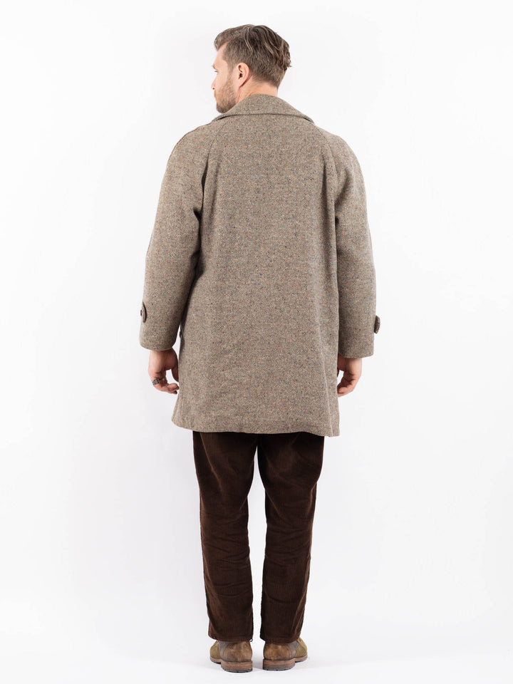 Vintage 70's Men Wool Coat in BeigeZ1633