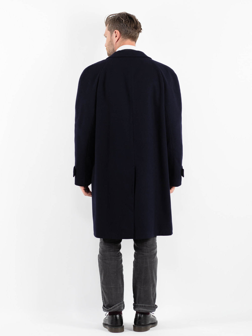 Vintage 70's Men Wool Coat in BlueZ1762