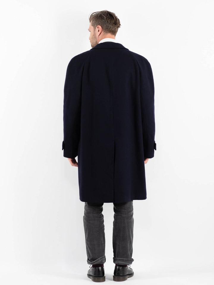 Vintage 70's Men Wool Coat in BlueZ1762