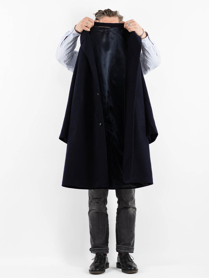 Vintage 70's Men Wool Coat in BlueZ1762