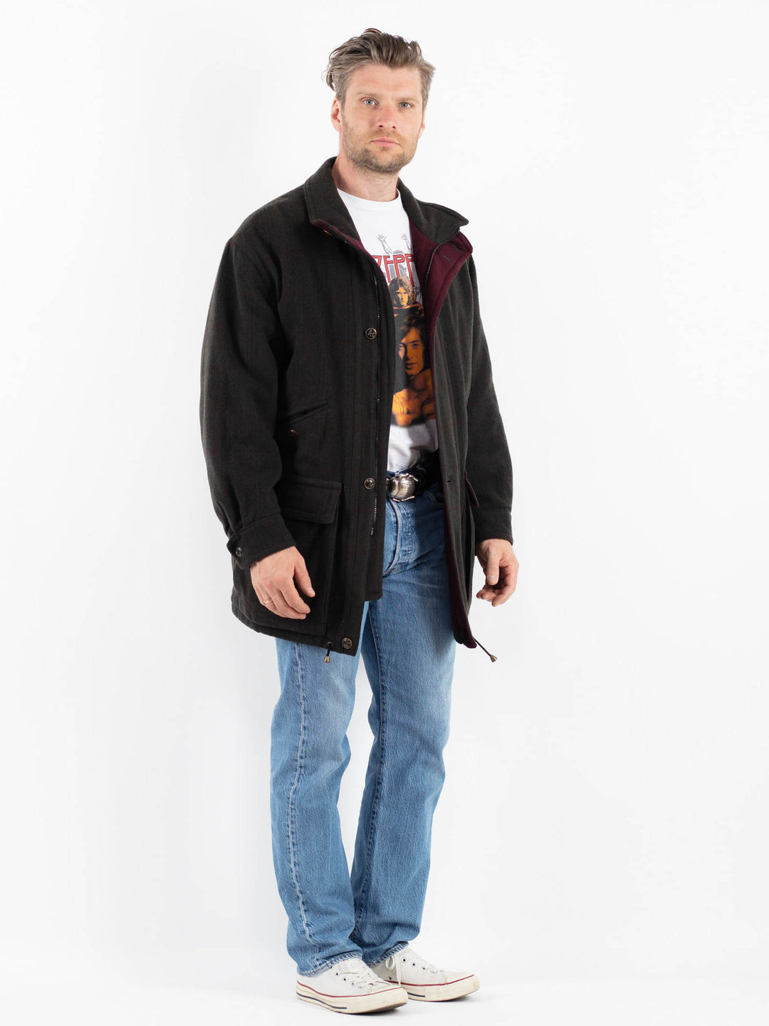 Vintage 70's Men Wool Blend in GreenZ1768