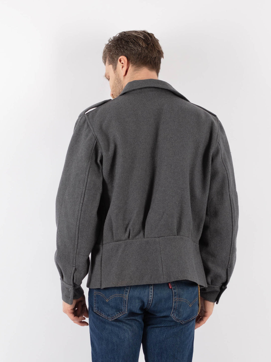 Vintage 70's Men Wool Jacket in GrayZ1186