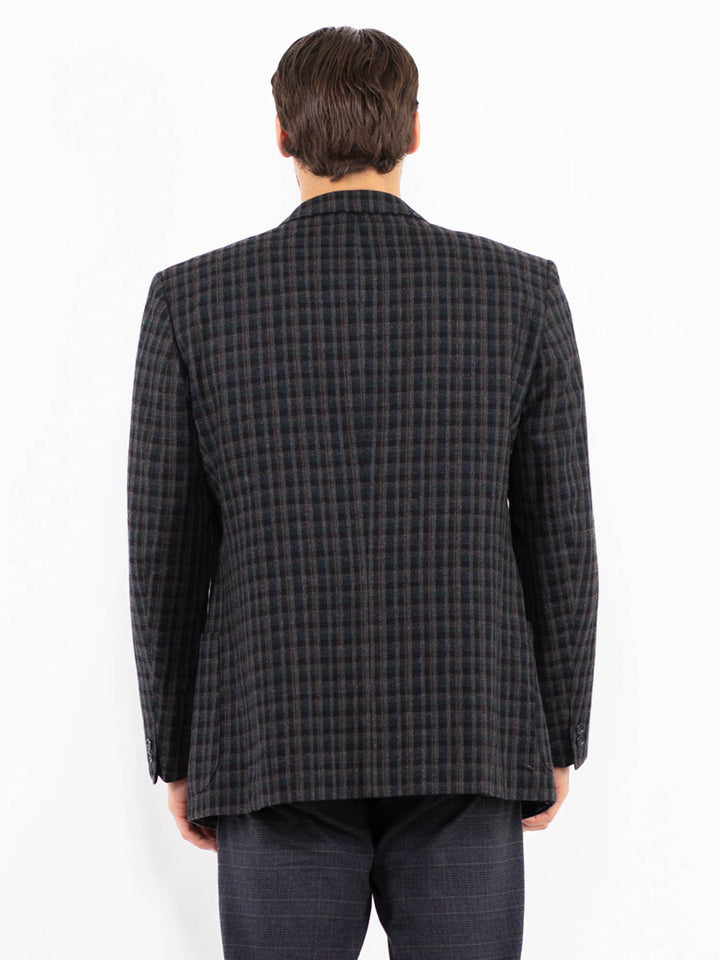 Vintage 70's Men Wool Blazer Jacket in GrayZ2441